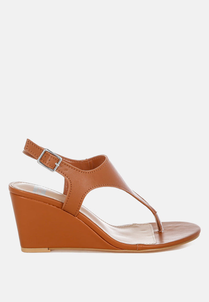 sandalias wami de piel auténtica con tacón de cuña#color_tan
