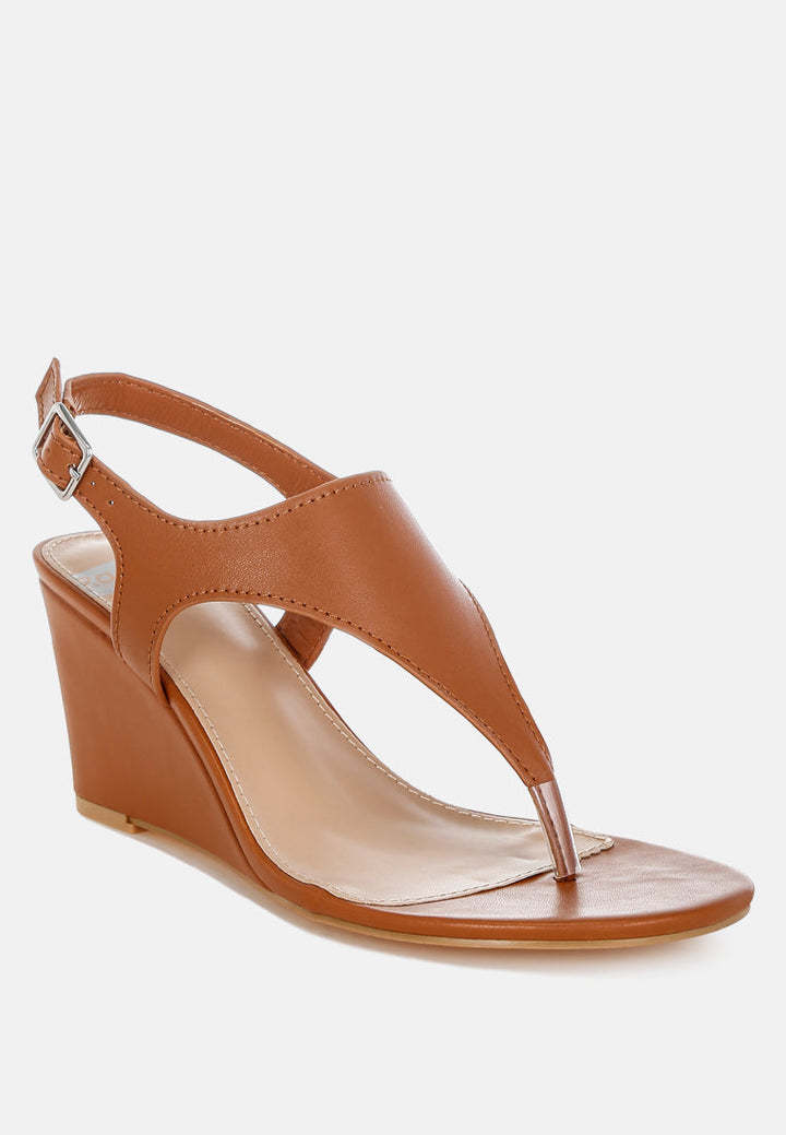 sandalias wami de piel auténtica con tacón de cuña#color_tan