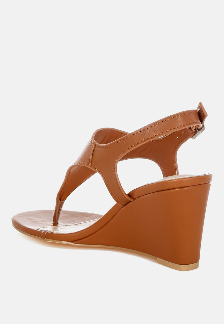 sandalias wami de piel auténtica con tacón de cuña#color_tan