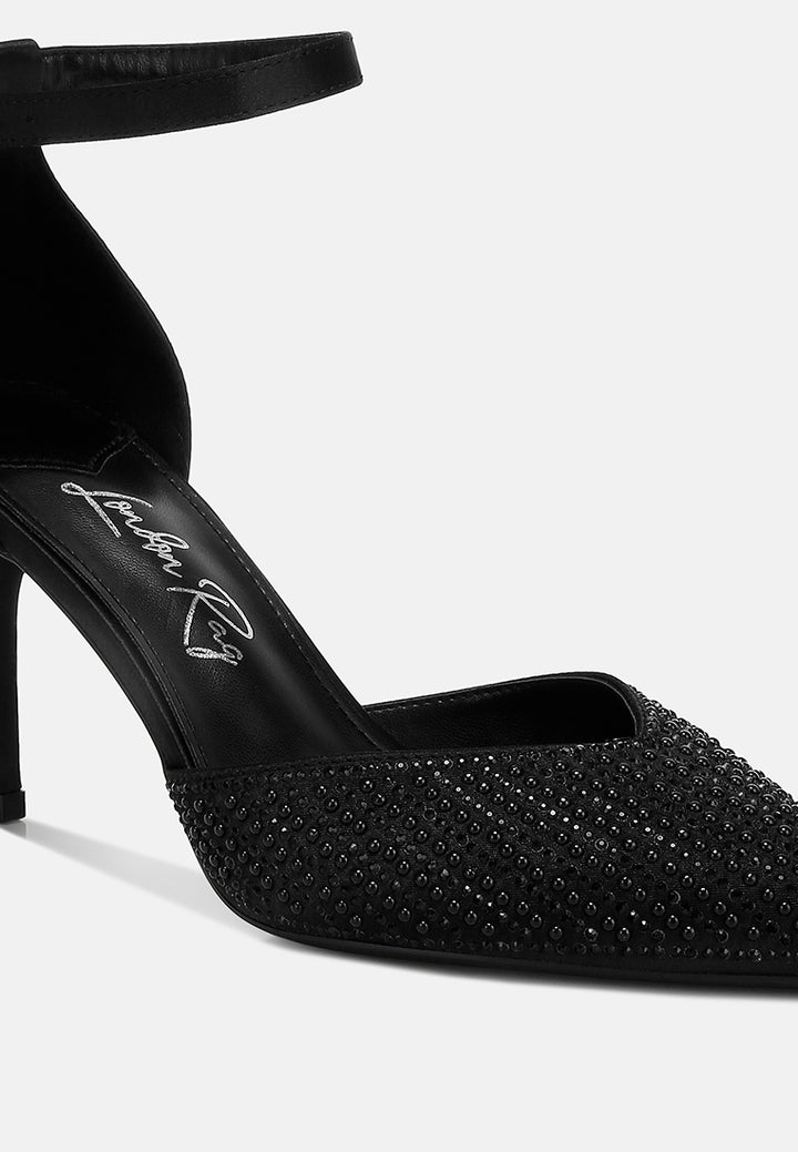 pearls & sequins embellished stiletto sandals by ruw#color_black