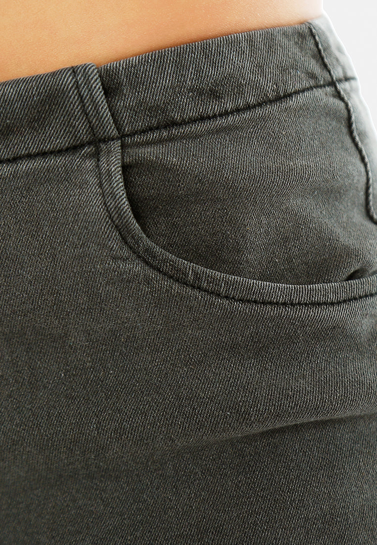 washed black cut-out waistcoat & straight jeans co-ord set by ruw#color_black