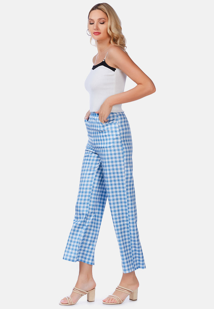 watercolour checks stretchable pants by ruw#color_blue