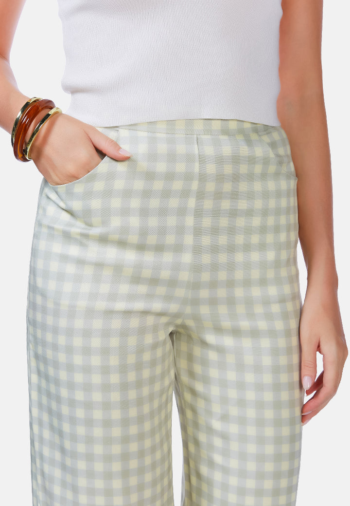 watercolour checks stretchable pants by ruw#color_green
