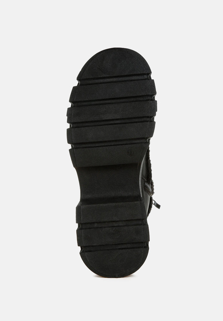 faux fur detail chunky hiker boots by mode#color_black