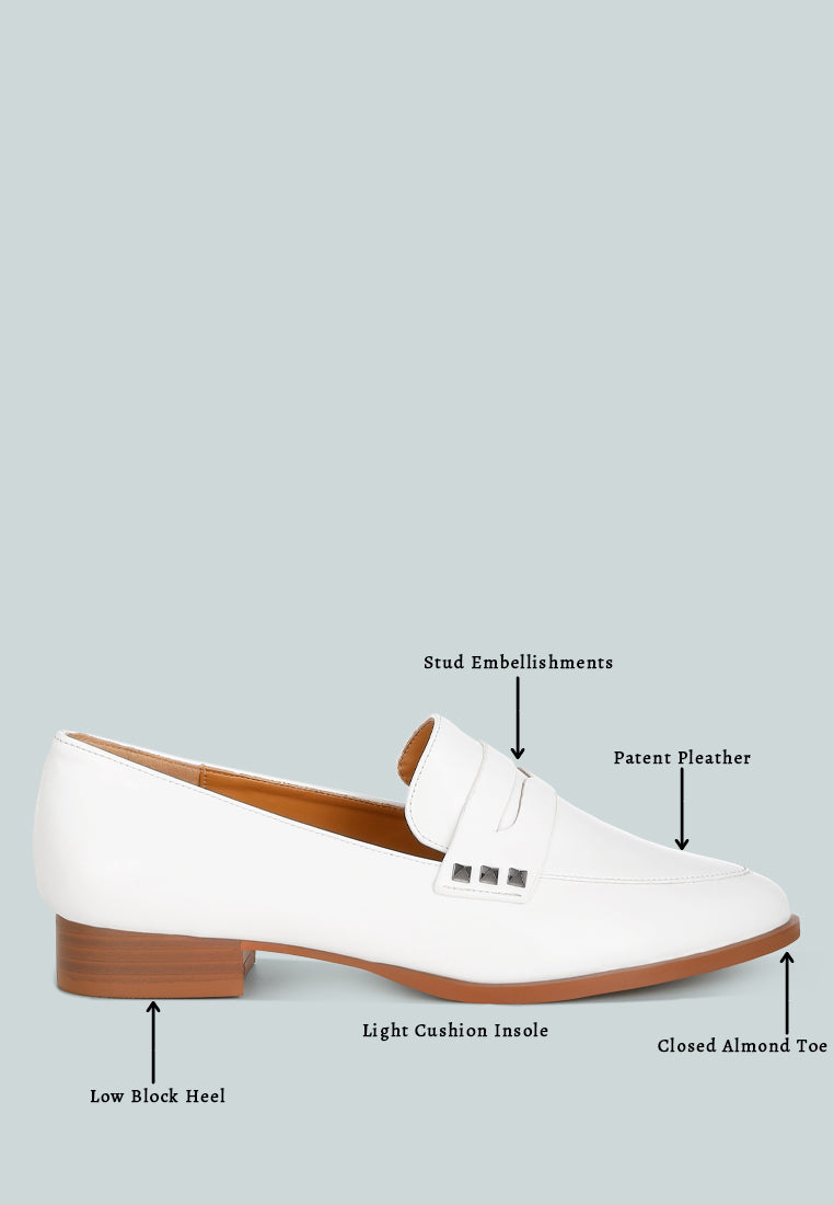 winged patent pleather penny loafers#color_off-white