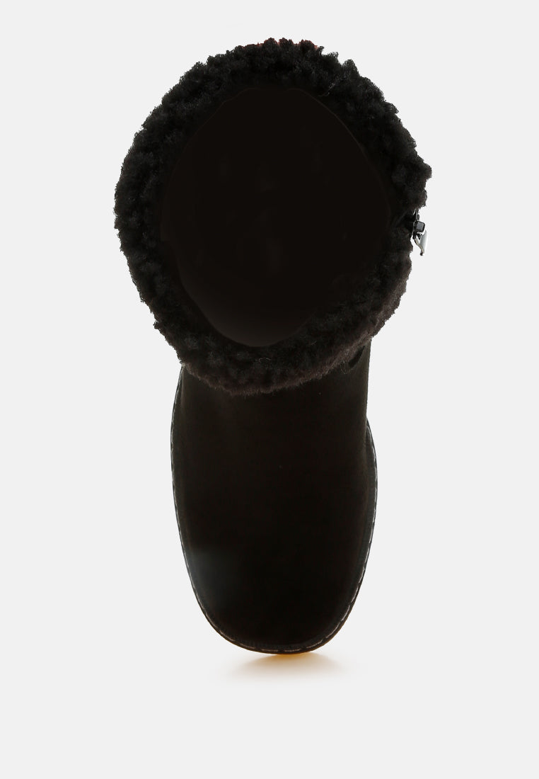 faux fur embroidery detail boots by mode#color_black