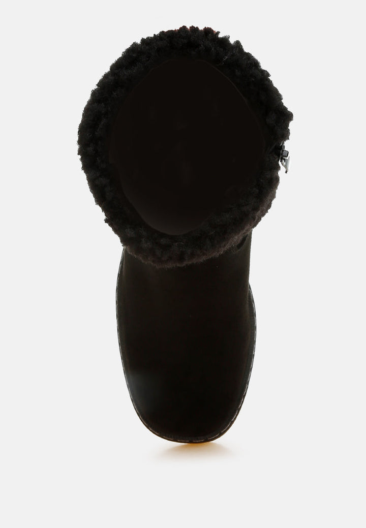 faux fur embroidery detail boots by mode#color_black