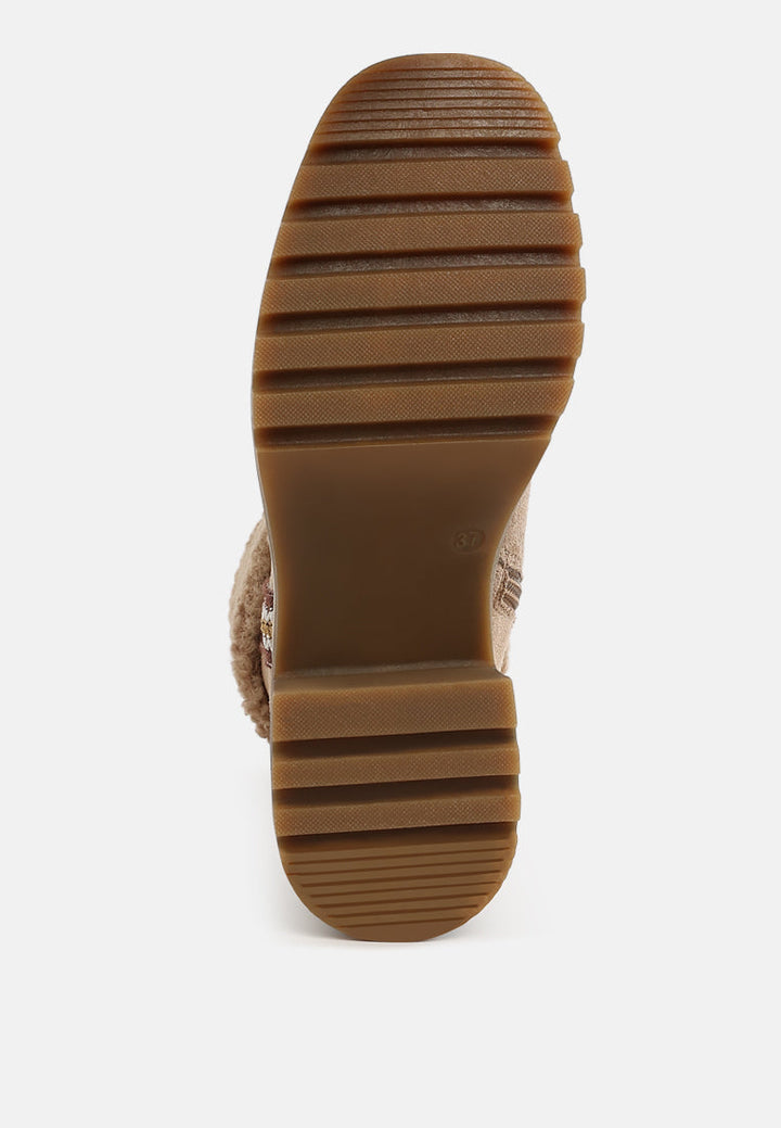 faux fur embroidery detail boots by mode#color_beige