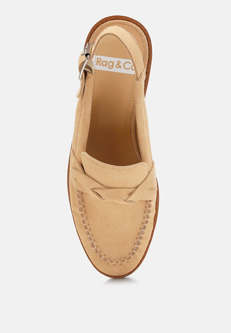 woven strap slingback loafers by ruw#color_beige