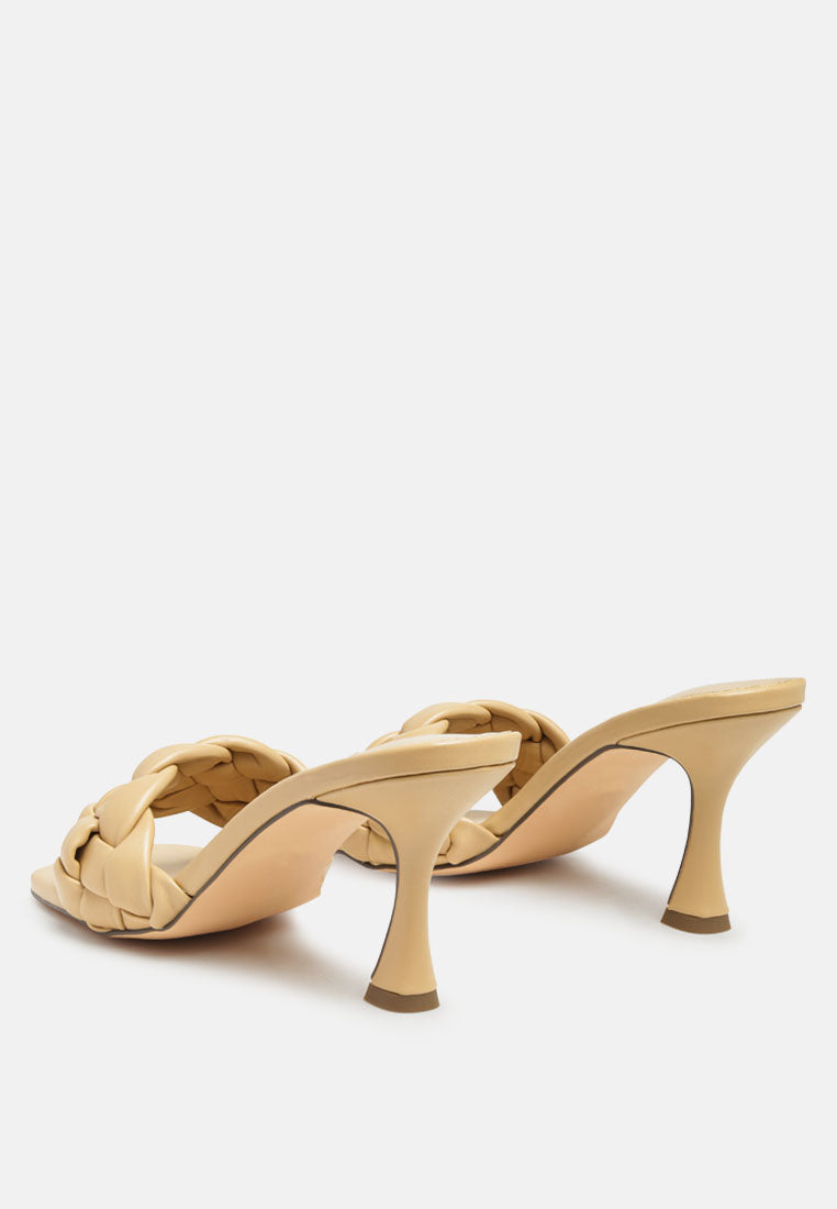 woven strap square toe heeled sandal#color_camel