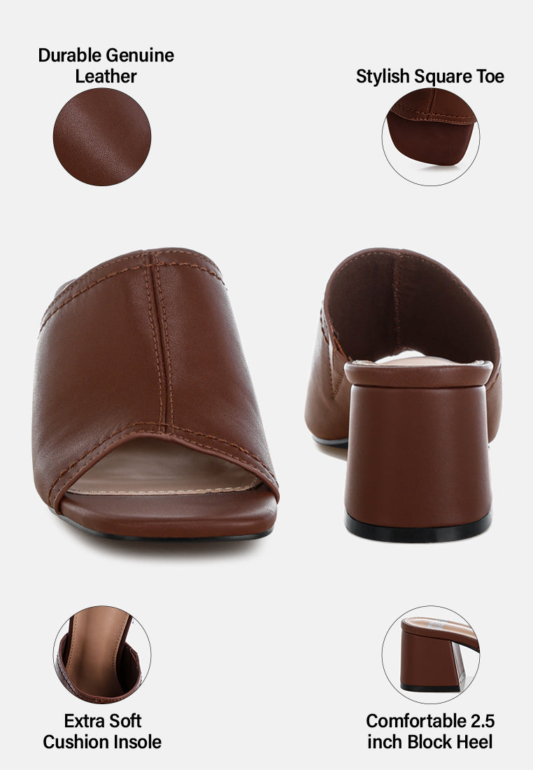 wuling slip-on soft leather heels#color_brown