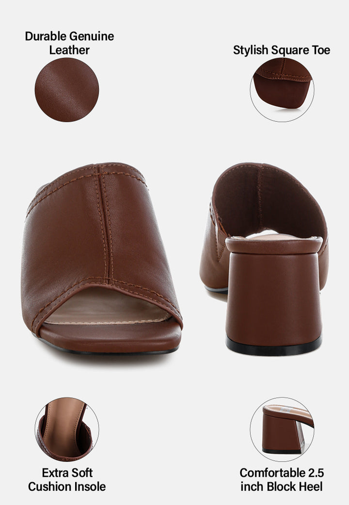 wuling slip-on soft leather heels#color_brown