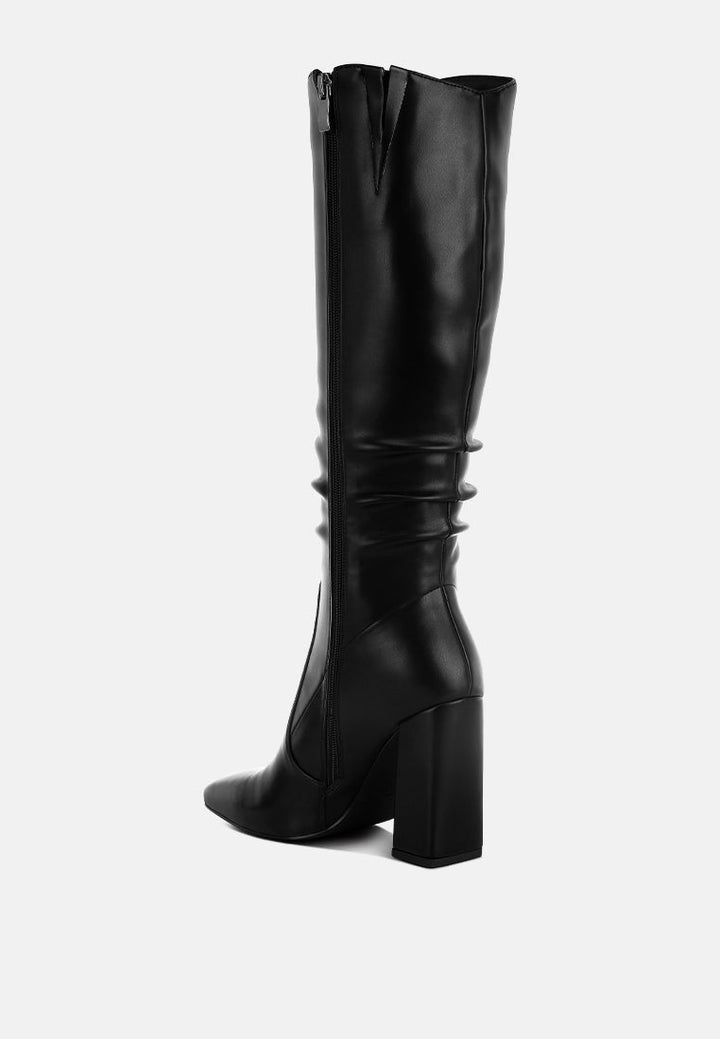 yanir slouchy shaft knee-high boots#color_black