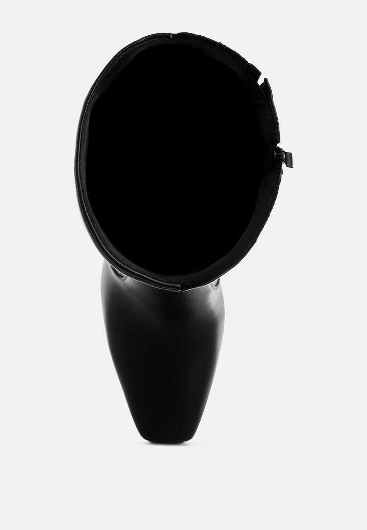 yanir slouchy shaft knee-high boots#color_black