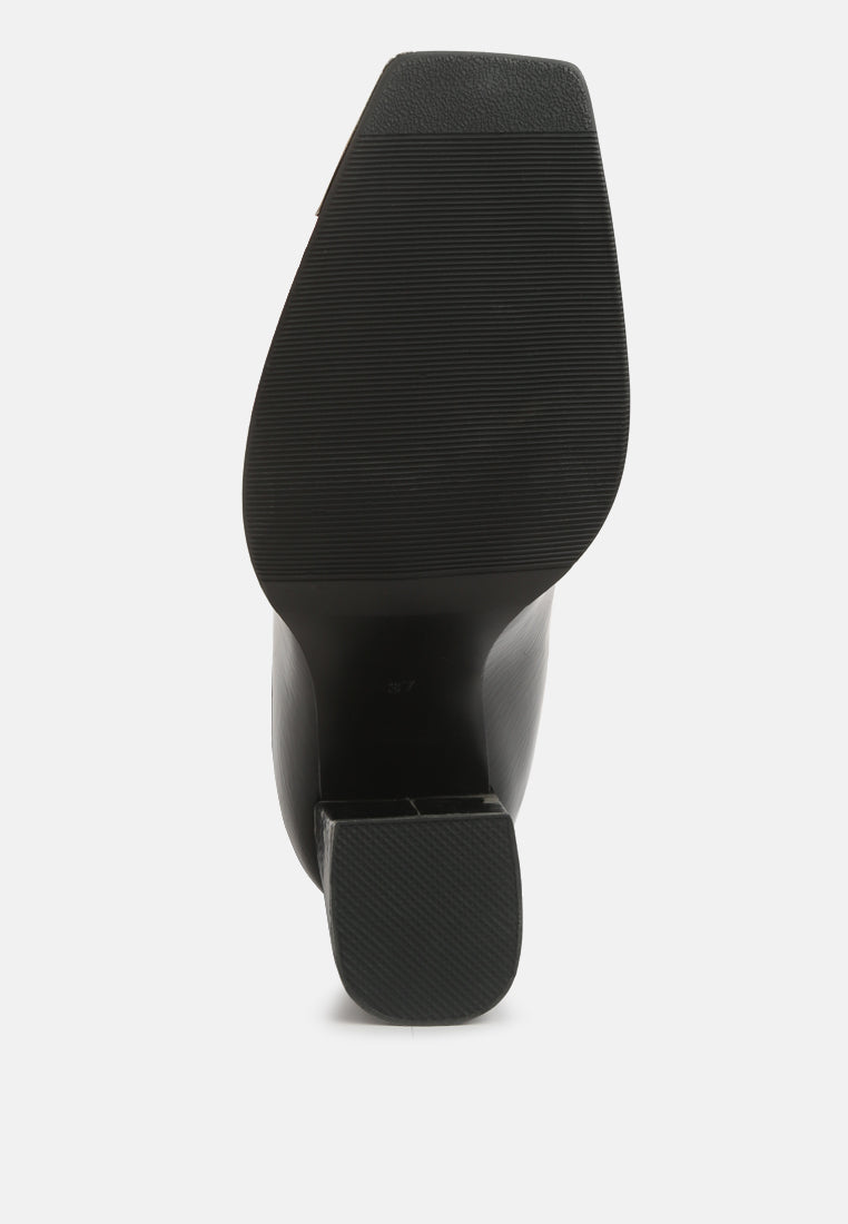 year round high heeled calf boots#color_black