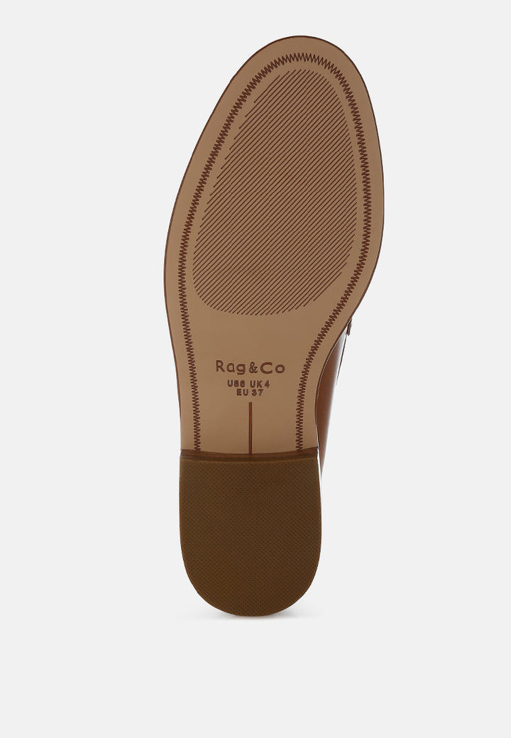 Mocasines con borlas de cuero auténtico yelena#color_tan