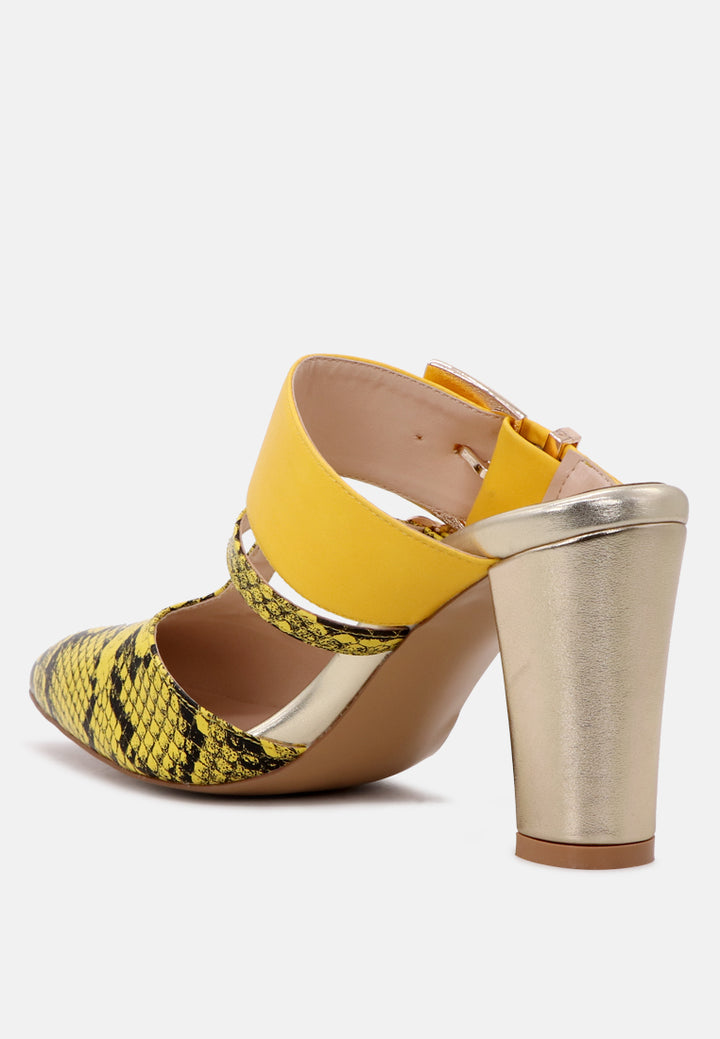 dina pointed-toe high heel mules#color_yellow