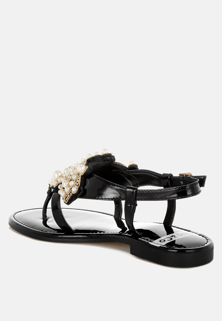 zalata pearl studded flats#color_black