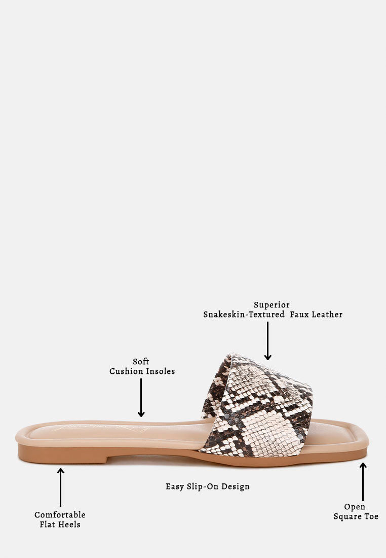 zaltana open square toe flats#color_beige-snake-snakeskin-textured-faux-leather