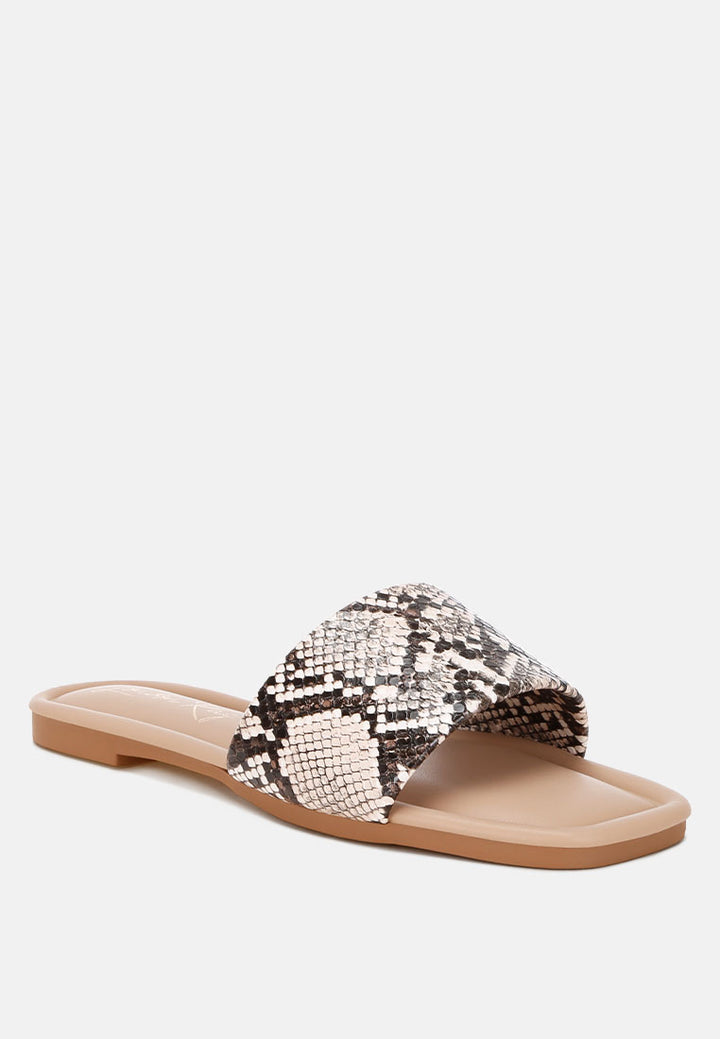 zaltana open square toe flats#color_beige-snake-snakeskin-textured-faux-leather