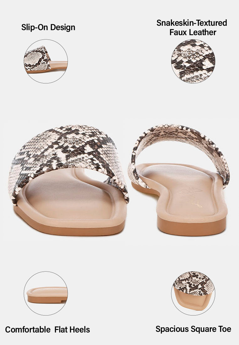 zaltana open square toe flats#color_beige-snake-snakeskin-textured-faux-leather