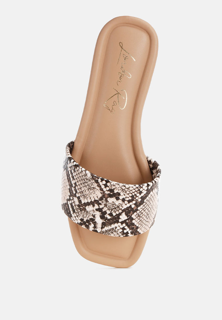 zaltana open square toe flats#color_beige-snake-snakeskin-textured-faux-leather