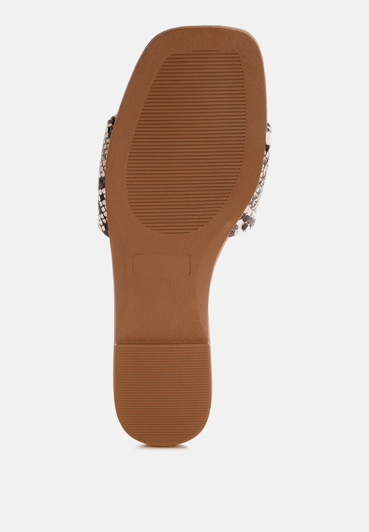 zaltana open square toe flats#color_beige-snake-snakeskin-textured-faux-leather