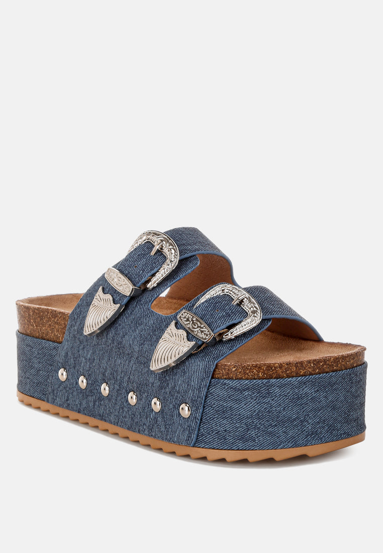 zaphod faux leather flatform slip ons#color_blue