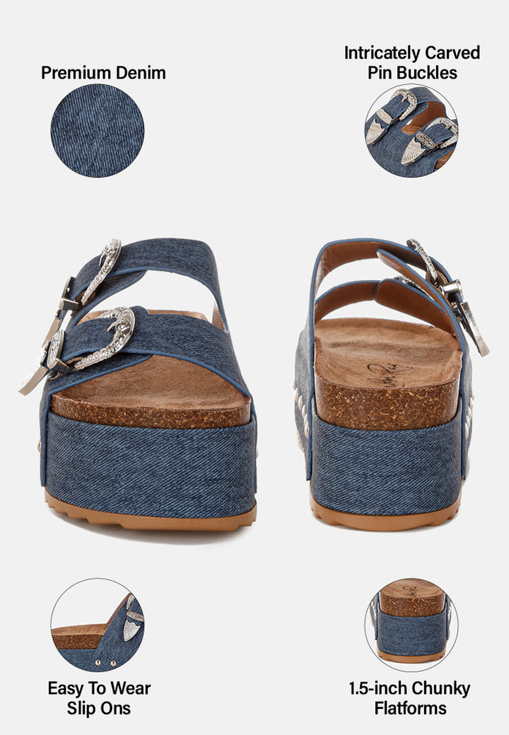 zaphod faux leather flatform slip ons#color_blue