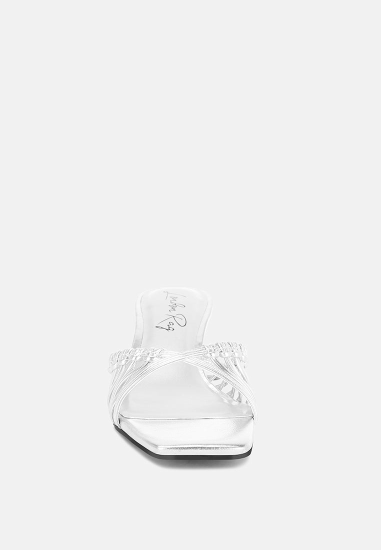 zeldara braided strappy kitten heels#color_silver-faux-leather