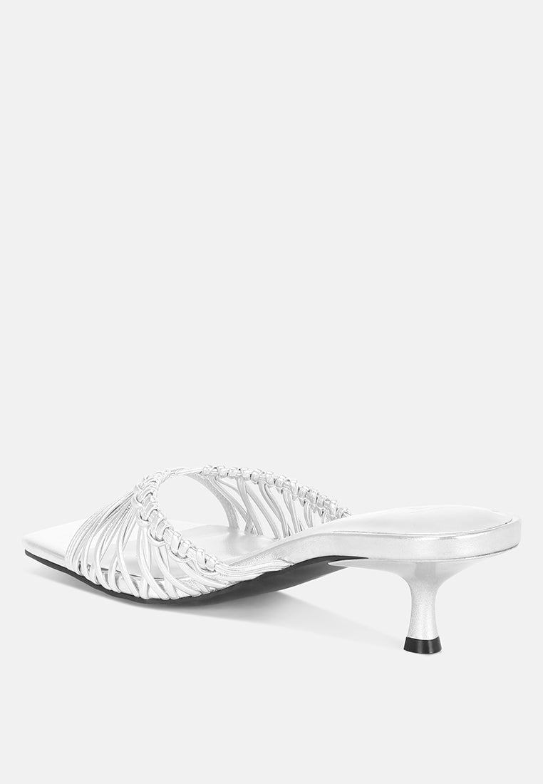 zeldara braided strappy kitten heels#color_silver-faux-leather