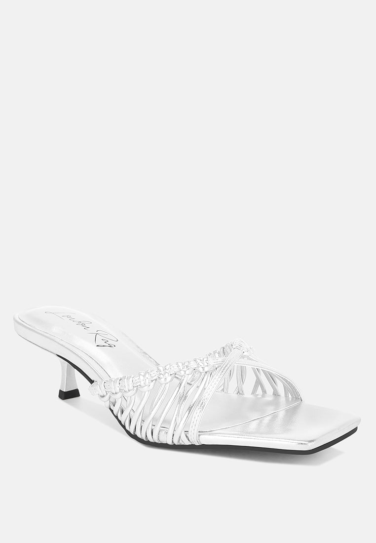 zeldara braided strappy kitten heels#color_silver-faux-leather