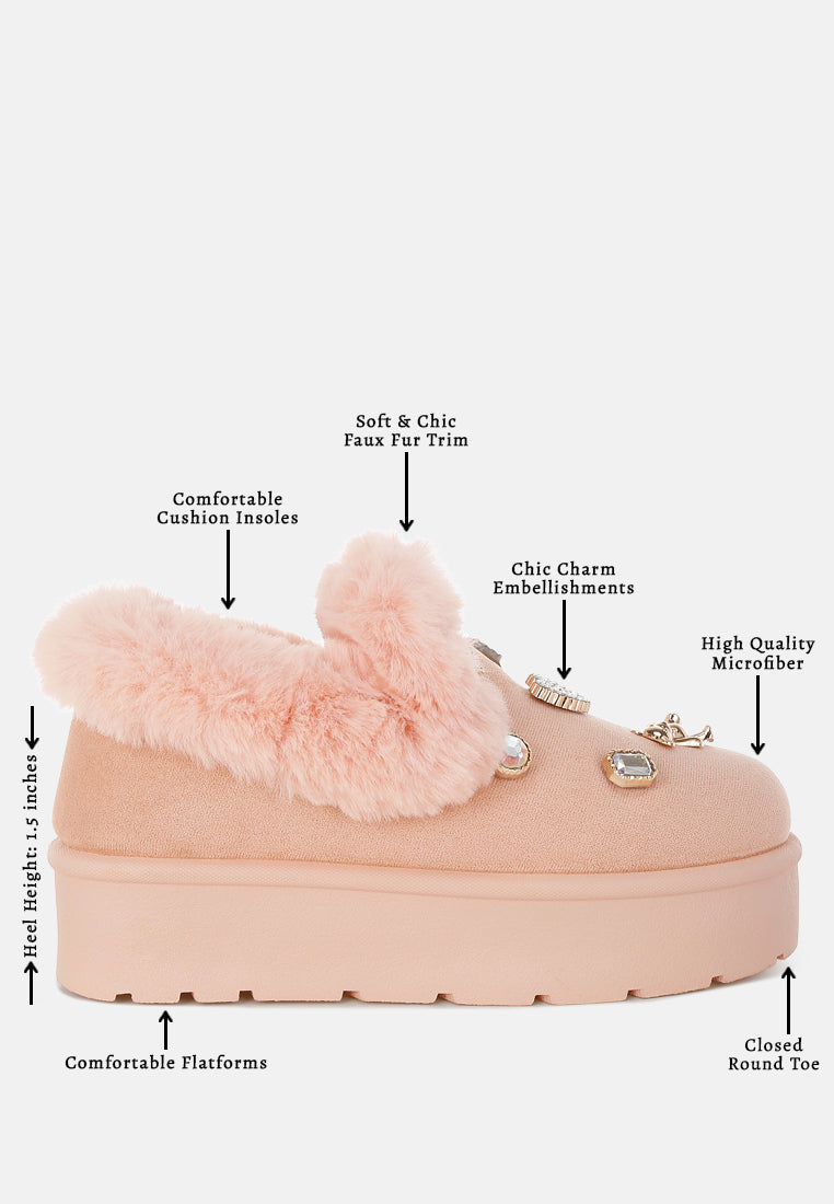 zeta charm detail slip on snow boots#color_pink