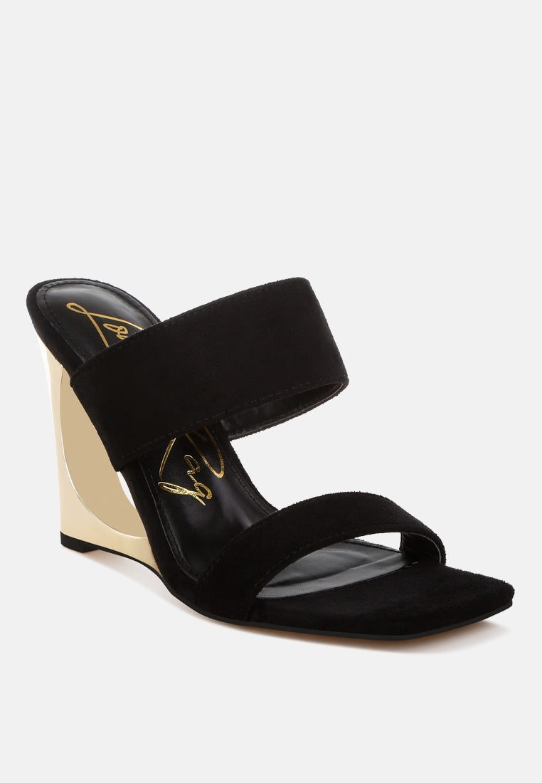 zimeski sculpted wedge slip-on sandals#color_black