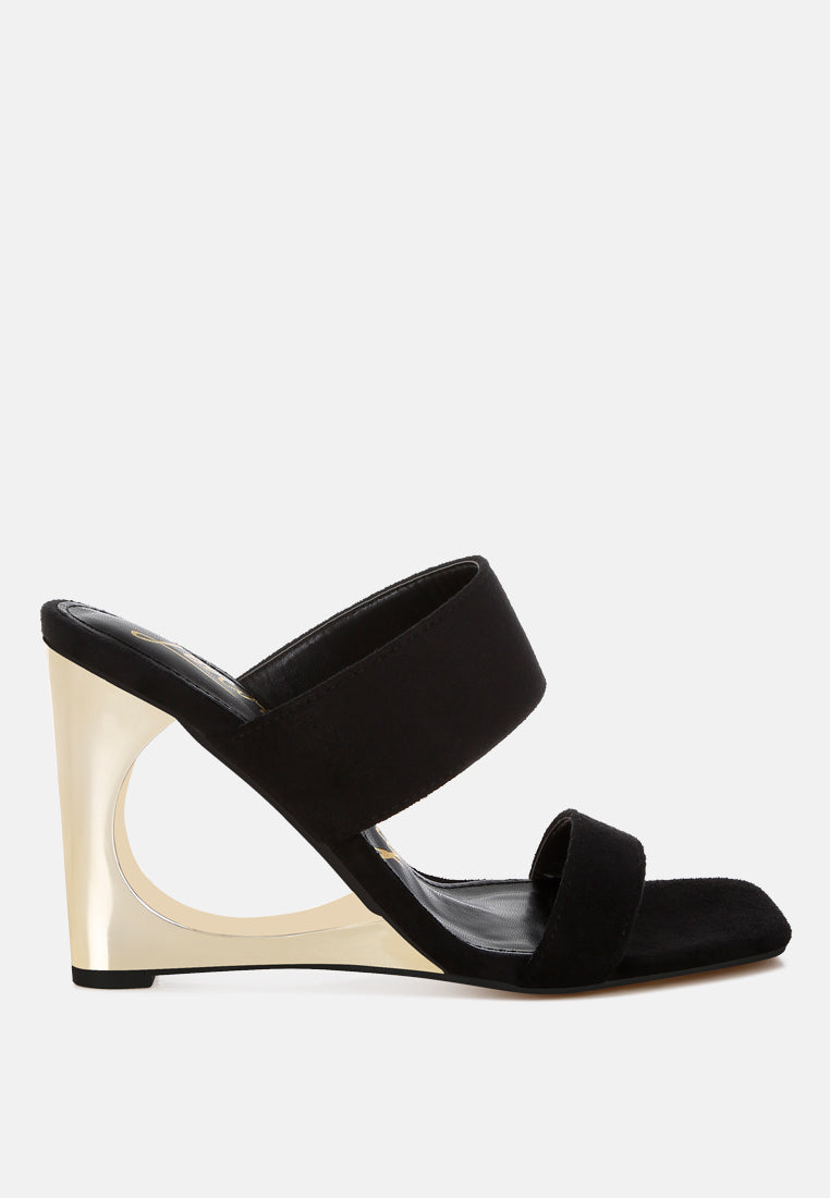 zimeski sculpted wedge slip-on sandals#color_black