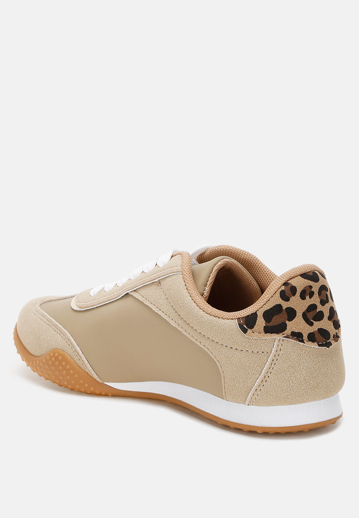 zuccia comfortable lace-up sneakers#color_beige-faux-leather-textile