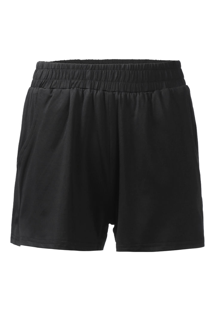 high kicks solid cotton shorts by ruw#color_black