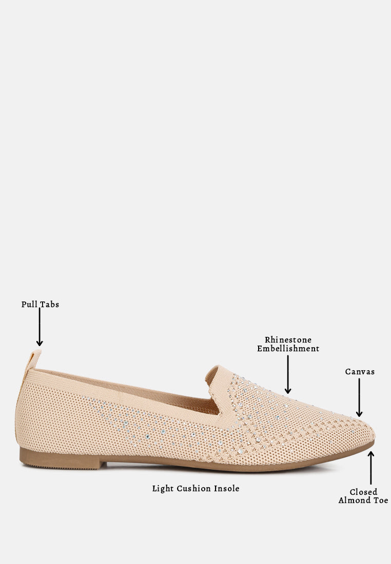 abedi rhinestone embellished pull tab loafers by ft#color_beige