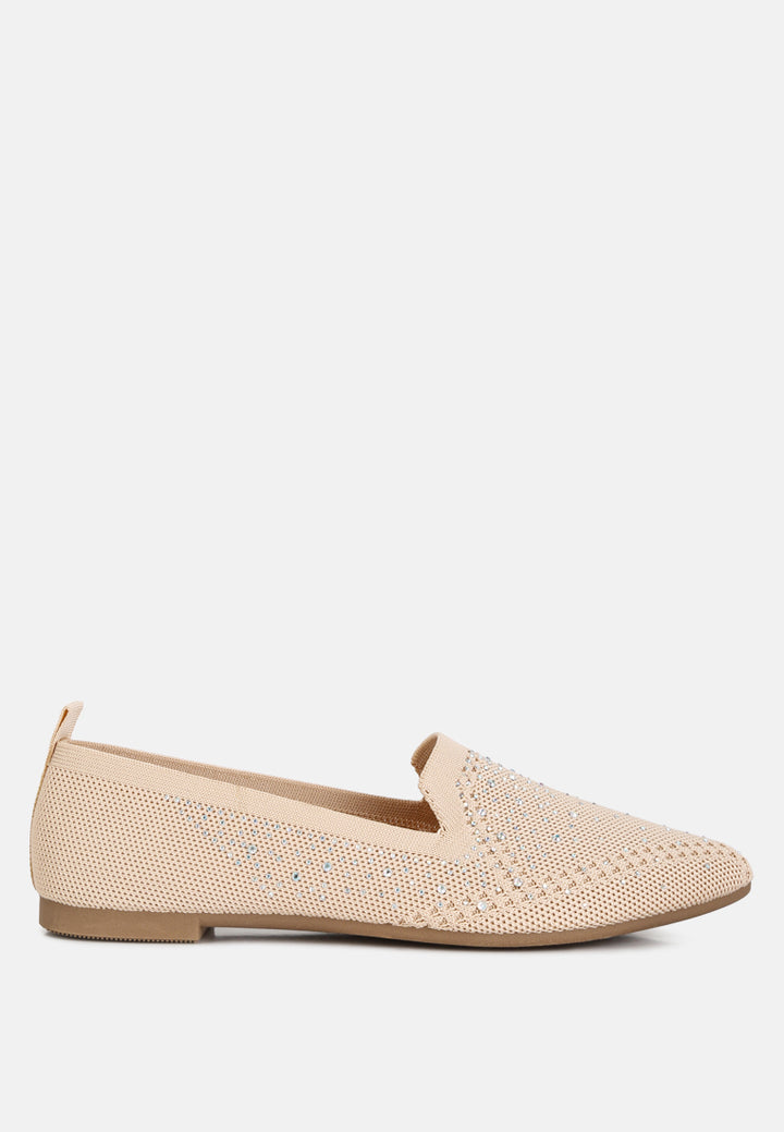abedi rhinestone embellished pull tab loafers by ft#color_beige