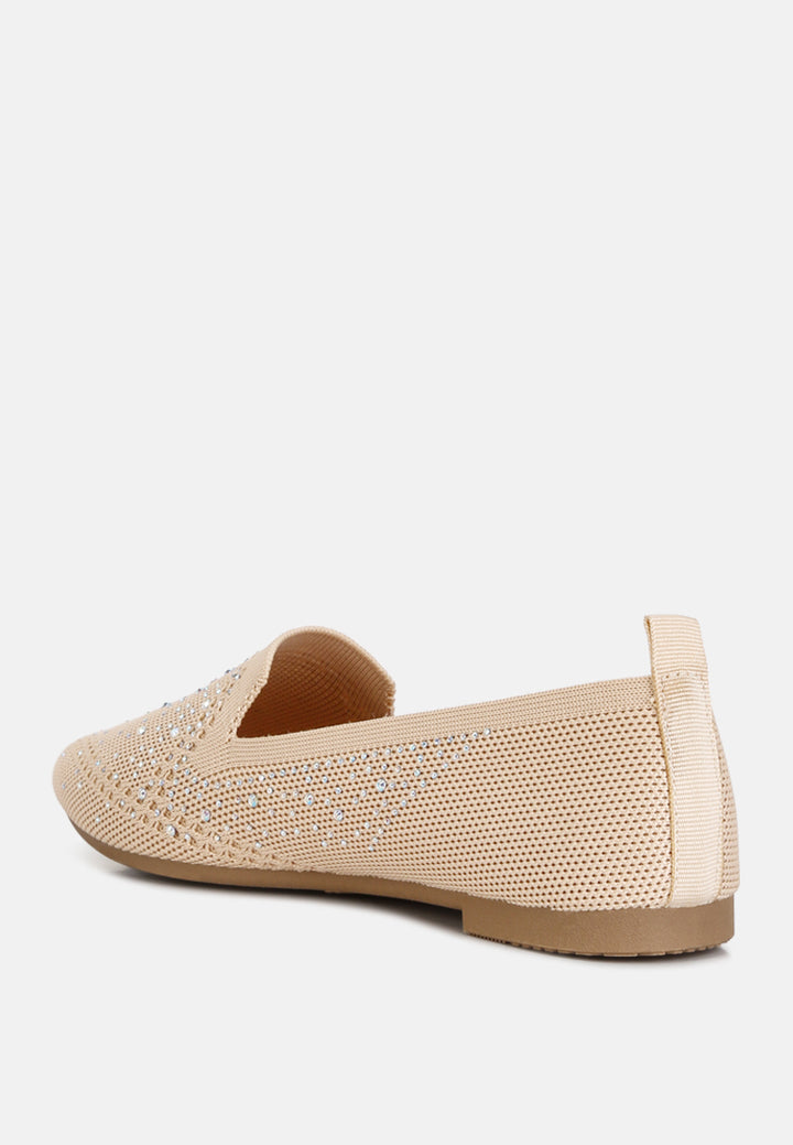 abedi rhinestone embellished pull tab loafers#color_beige