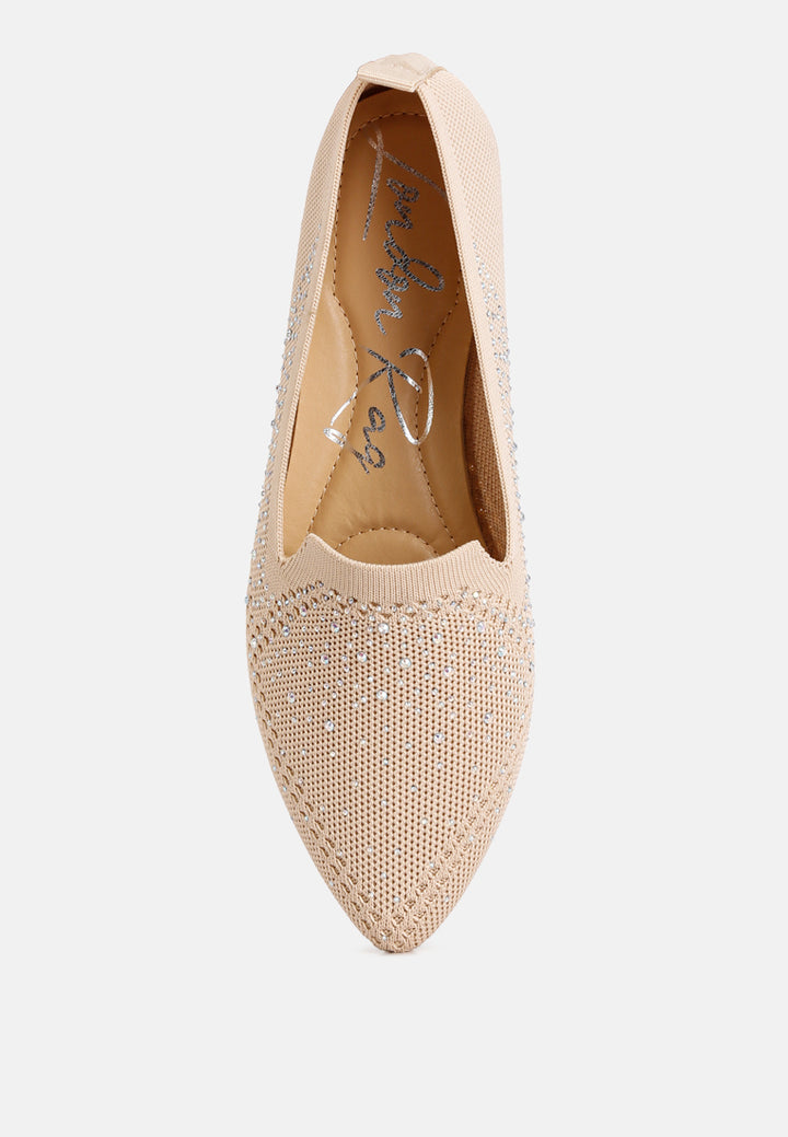abedi rhinestone embellished pull tab loafers by ft#color_beige