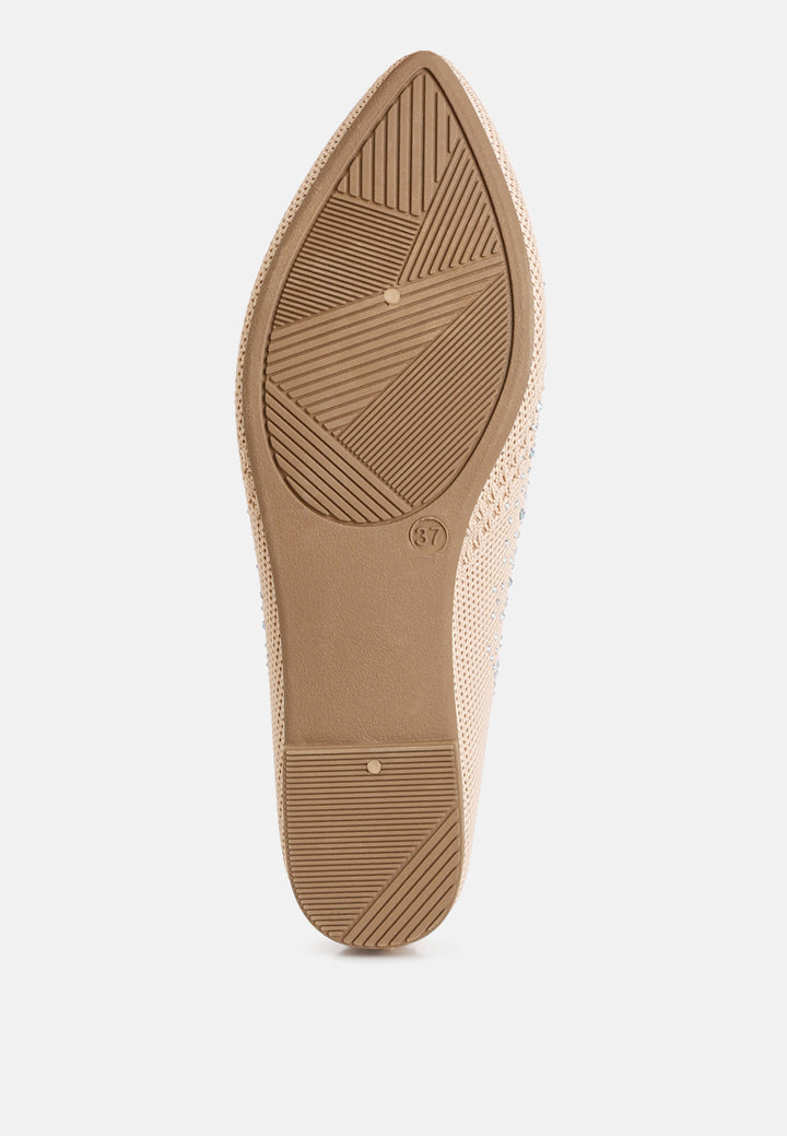 abedi rhinestone embellished pull tab loafers by ft#color_beige