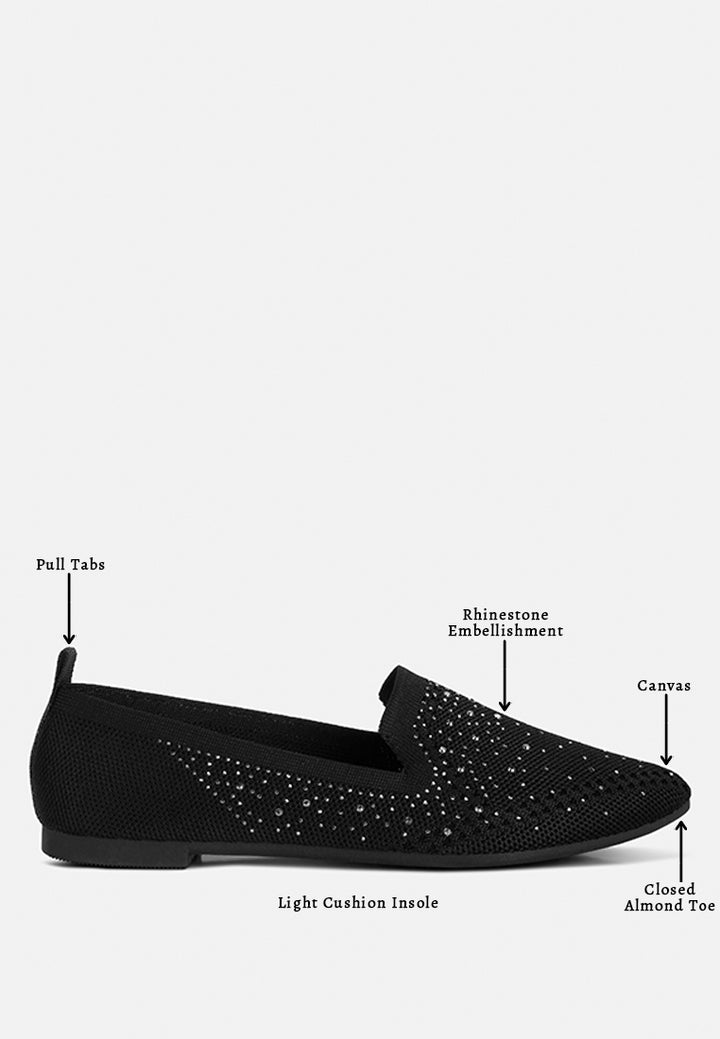 abedi rhinestone embellished pull tab loafers by ft#color_black