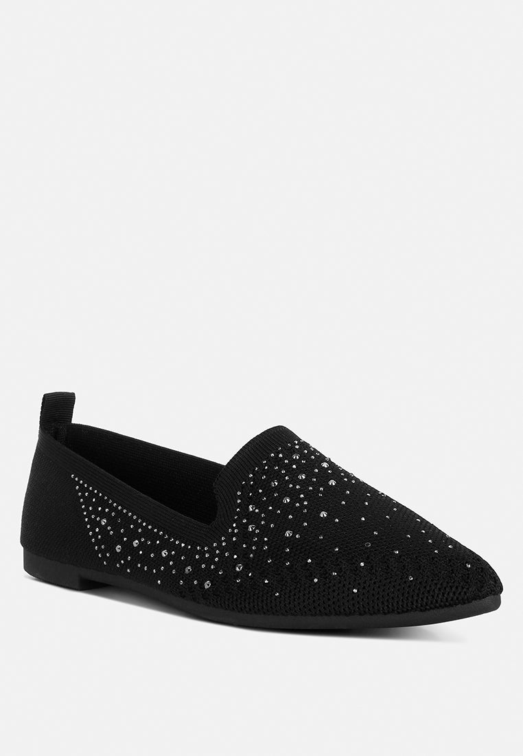 abedi rhinestone embellished pull tab loafers by ft#color_black