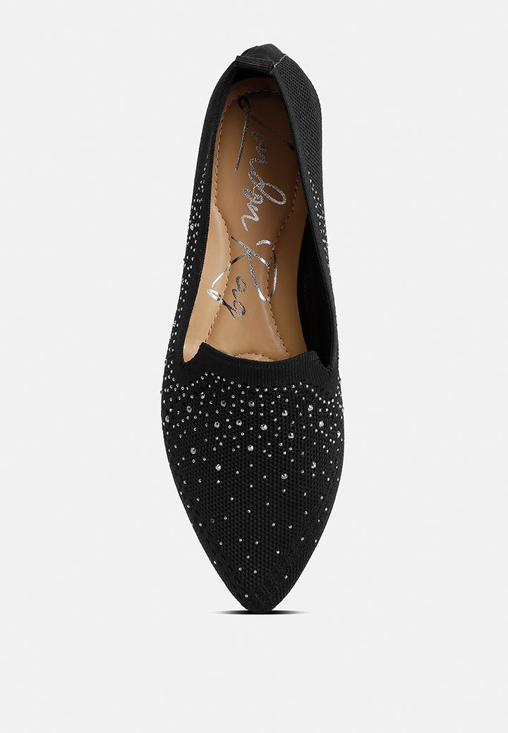 abedi rhinestone embellished pull tab loafers by ft#color_black