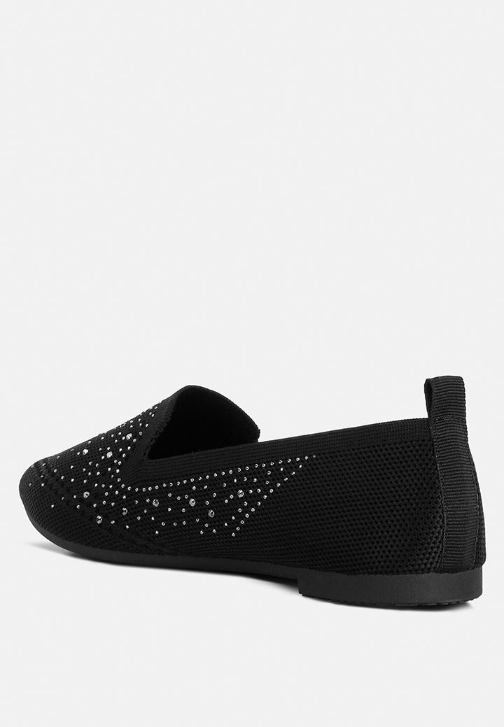 abedi rhinestone embellished pull tab loafers by ft#color_black