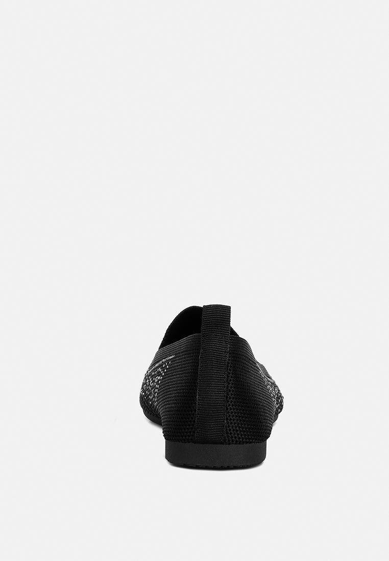 abedi rhinestone embellished pull tab loafers by ft#color_black