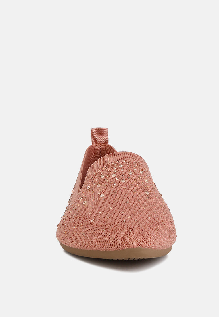 abedi rhinestone embellished pull tab loafers by ft#color_pink