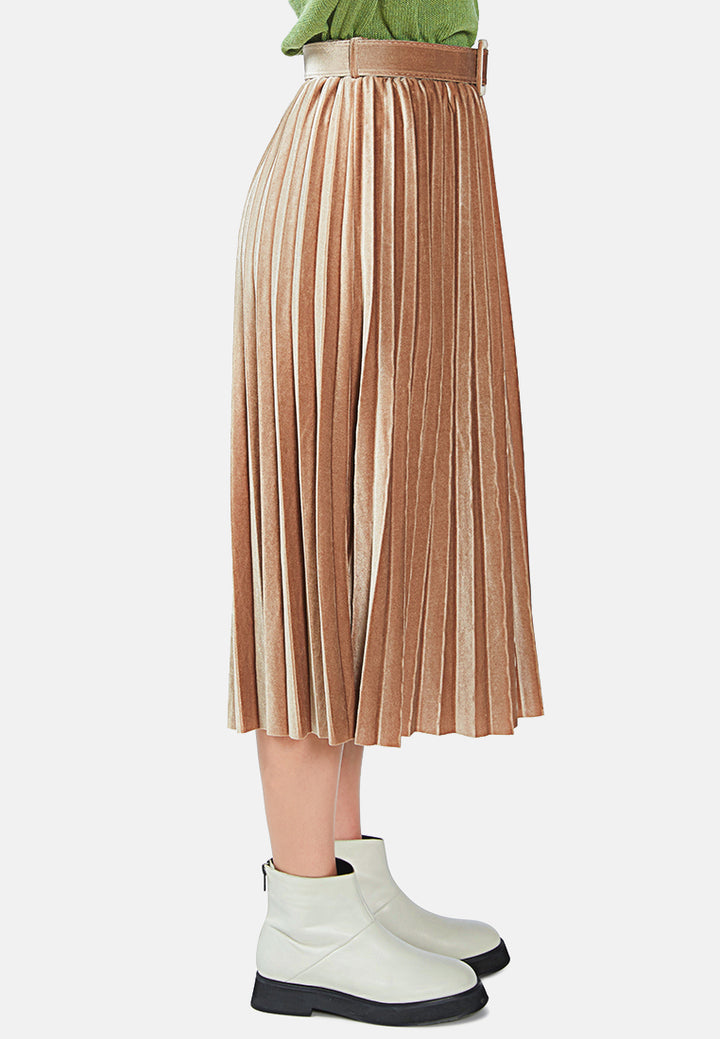 accordion pleated long skirt#color_pink