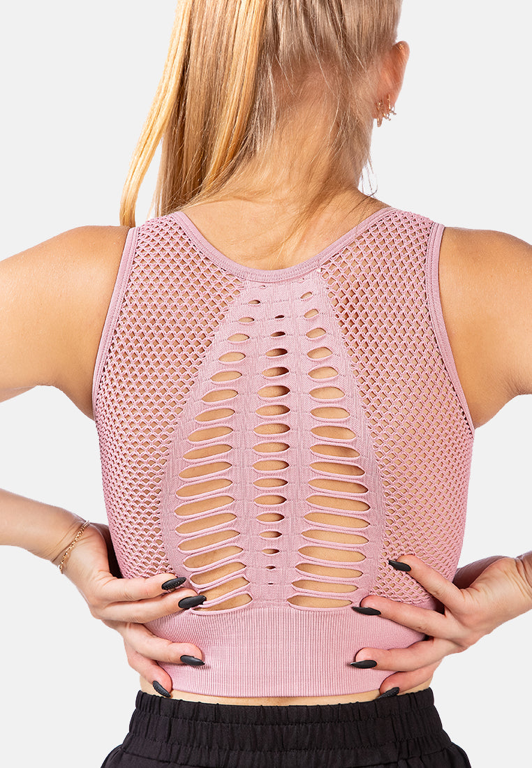 active workout mesh top#color_pink